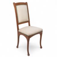 Léon Benouville, art Nouveau Oak Desk or Side Chair with Subtle Organic Lines