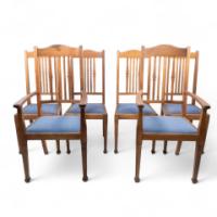 Shapland & Petter, a Well-Crafted Set of Six Arts & Crafts Oak Dining Chairs