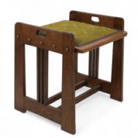 Wilhelm Schmidt Made by Prag-Rudniker. A Vienna Secession Oak Piano Stool - Thumbnail 1