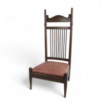 E. W. Godwin, Style of. An Aesthetic Movement Oak High Back Low Seat Chair