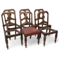 Charles Bevan for Gillow & Co., attributed, Set of Six Aesthetic Movement Oak Dining Chairs