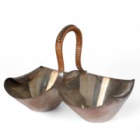 Dr. Christopher Dresser Silver Plated Double-Well Preserve Dish by Roberts & Belk - Thumbnail 1