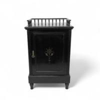 Dr. C Dresser, Style of. An Aesthetic Movement Ebonised & Gilt Bedside Cabinet