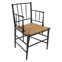 Robert W Edis, an Aesthetic Movement Rush Seat Armchair, in the Bamboo Style - Thumbnail 1