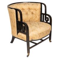E. W. Godwin Attributed, an Anglo-Japanese Ebonised Walnut Lounge Chair