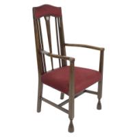 Liberty & Co., attr Arts & Crafts Mahogany Armchair Inlaid with a Pewter Heart - Thumbnail 1