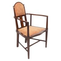 G. M. Ellwood for J. S. Henry. Arts & Crafts Armchair with Mother-of-pearl Inlay - Thumbnail 1