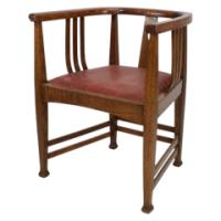 E. A. Taylor Attributed, a Good Arts & Crafts Oak Tub Chair