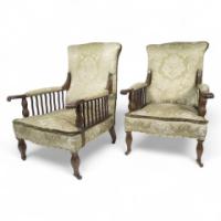 George Jack for Morris & Co., a Pair of Mahogany Saville Armchairs