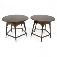 Collinson & Lock, Style of. E. W. Godwin Pair of Aesthetic Movement Circular Tables - Thumbnail 1