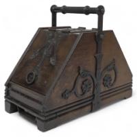 Benham & Froud, Designed by Dr. C. Dresser, Gothic Revival Oak Coal Scuttle