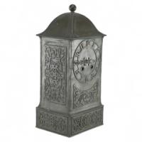 BGH Attributed, an Arts & Crafts Brass Mantel Clock with Stylised Floral Chasing