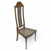 George Walton. Rare Arts & Crafts Philippines Cane Chair with Serpentine Back - Thumbnail 1