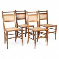 E. W. Godwin Attributed, a Set of Four Anglo-Japanese Cane Seat Chairs - Thumbnail 1