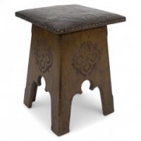822_liberty-co-an-arts-crafts-moorish-oak-stool-with-embossed-leather-seat