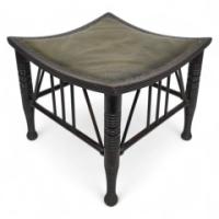 Liberty & Co., Large Walnut Thebes Stool with Ring Turned Legs