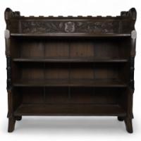Pugin, Gothic Revival Bookcase with Carved Florets, acorns & Oak Leaf Decoration - Thumbnail 1