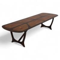 Heals. A Single Mid-Century "Long Tom" Coffee Table with Various Inlaid Woods - Thumbnail 1