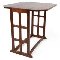 An Arts & Crafts Cotswold School Drop Leaf Dining Table with Lattice Work Ends - Thumbnail 1