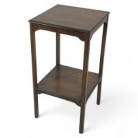 Arts & Crafts Petite Rosewood Two-Tier Wine, Plant, Pedestal or Side Table - Thumbnail 1