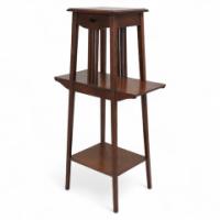 Liberty & Co. Oak Plant Stand with Pierced Heart In the style of C. F. A Voysey - Thumbnail 1