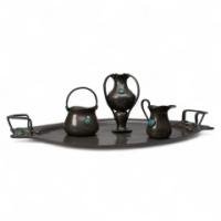 William Hutton, Probably for Liberty & Co., An Arts & Crafts Four Piece Tea Set - Thumbnail 1