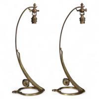 W. A. S. Benson. original pair of Brass Swan Table Lights. - Thumbnail 1