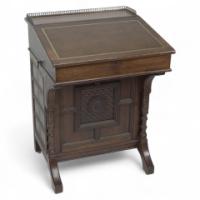 Bruce J. Talbert for Gillow & Co., Aesthetic Movement Davenport With Carved Rosette