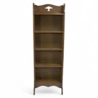 Liberty & Co., a Slim Arts & Crafts Oak Bookcase with Stylized Floral Cut-outs