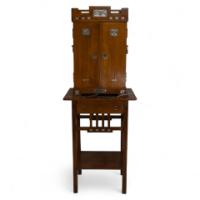 WMF. A Stunning Rare Cutlery Service for 12 Persons in Original Stylised Secessionist Oak Cabinet - Thumbnail 1