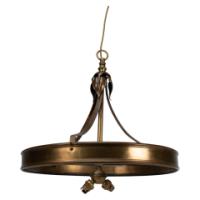 An Arts & Craft Ceiling Light with Stylized Petals & Circular Brass Ring - Thumbnail 1