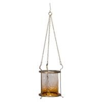 Arts & Crafts Brass Lantern with Subtle Bronze Tinged Shade - Thumbnail 1