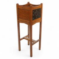 Shapland & Petter, Arts & Crafts Oak Planter with Copper Panels