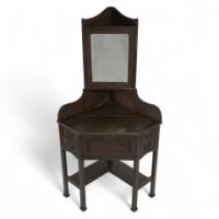 Liberty & Co., a Rare & Unusual Arts & Crafts Oak Corner Dressing Table