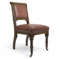 Charles Bevan Attributed, a Gothic Revival Side Chair with Scroll Carvings