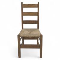 Heal’s, Arts & Crafts ladderback chair with rush seat