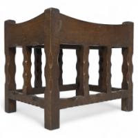 Romney Green, attributed, Arts & Crafts Cotswold School Oak Stool