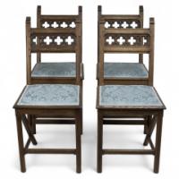 Hendrik Petrus Berlage. Dutch. A Set of Four Gothic Revival Oak Side Chairs - Thumbnail 1