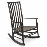 Liberty & Co., a Sweet Little Beech Stained & Original Cane Seated Rocking Chair