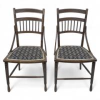 R. W. Edis, probably Made by Jackson & Graham. A Fine Pair of Aesthetic Movement Walnut Side Chairs - Thumbnail 1