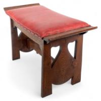 Glasgow School. George Logan Attributed, an Arts & Crafts Oak Stool with Upturned Sides