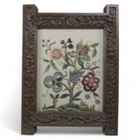 A Large Gothic Revival Picture Frame with Stylised Floral Carvings - Thumbnail 1