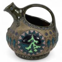 Imperial Amphora Austrian an Art Nouveau wine jug with Father Christmas & tree - Thumbnail 1