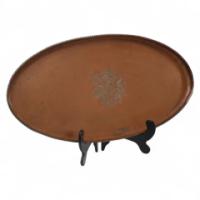 Hugh Wallis. Arts & Crafts Oval Copper Tray with Rope Twist Edge