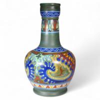 Gouda Holland, art Nouveau earthenware Rhodian vase