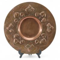 Arts & Crafts Copper Wall Plate with Floral Decoration c.1900