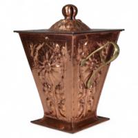 An Arts & Crafts Copper Conical Coal Bucket & Lid - Thumbnail 1