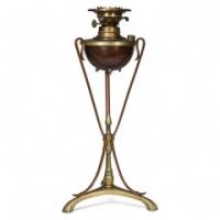 W. A. S. Benson, Arts & Crafts Copper and Brass Oil Lamp