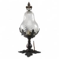 An Arts & Crafts/Gothic Patinated Bronze Ceiling Light with Quadruple Fleur De Lys Decoration to the Base