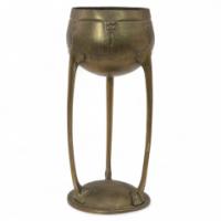 WMF, art Nouveau Hand Beaten Brass Chalice on Three Organic Supports